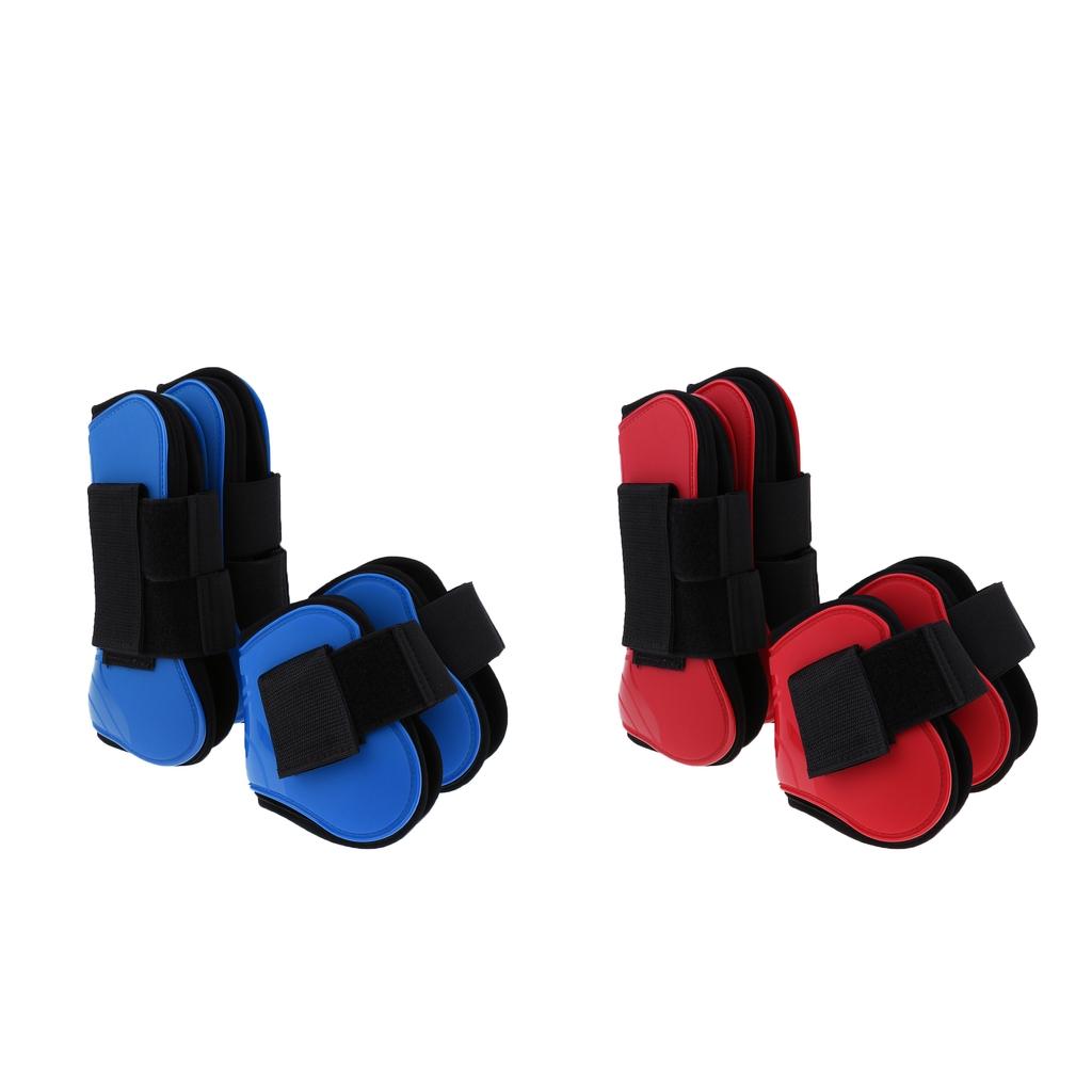 4 Pairs Horse Leg Boots Front Hind Leg Tendon Protect Equestrian