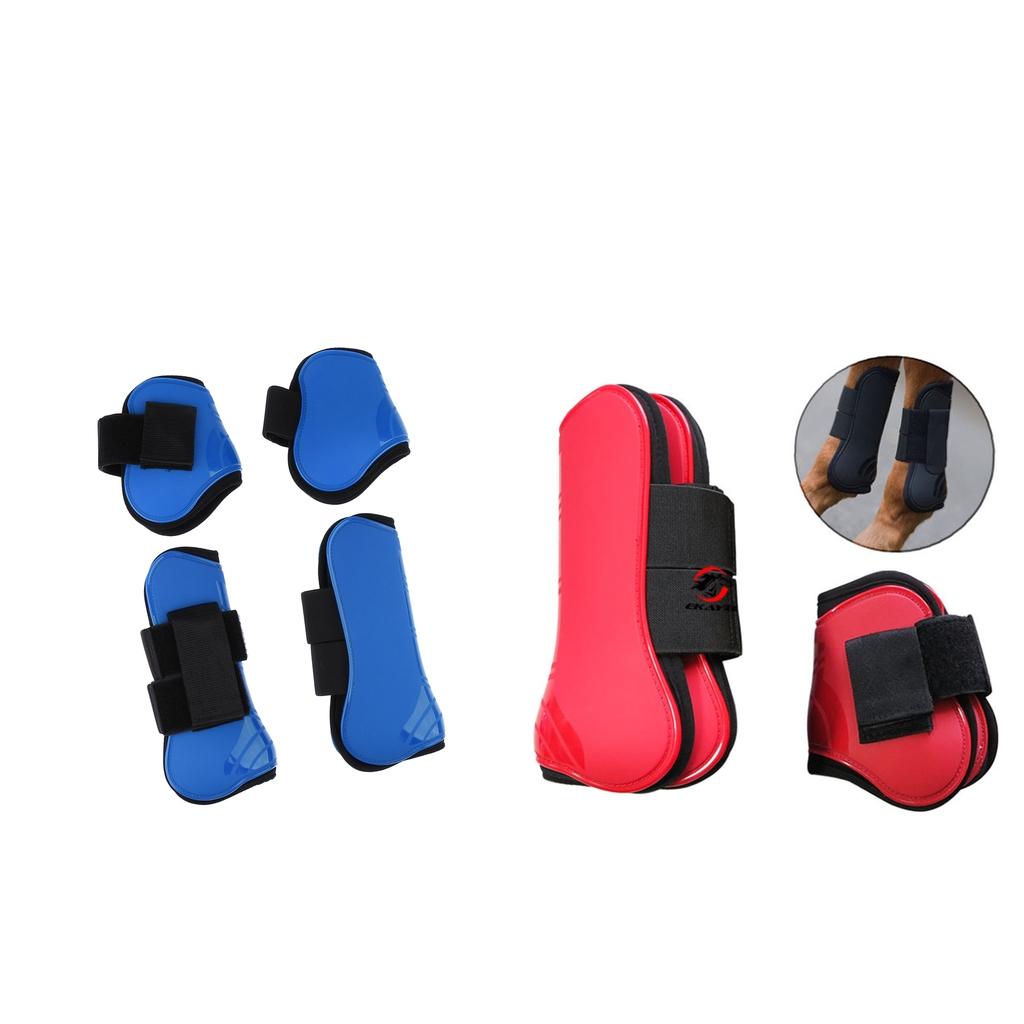 4 Pairs Horse Leg Boots Front Hind Leg Tendon Protect Equestrian