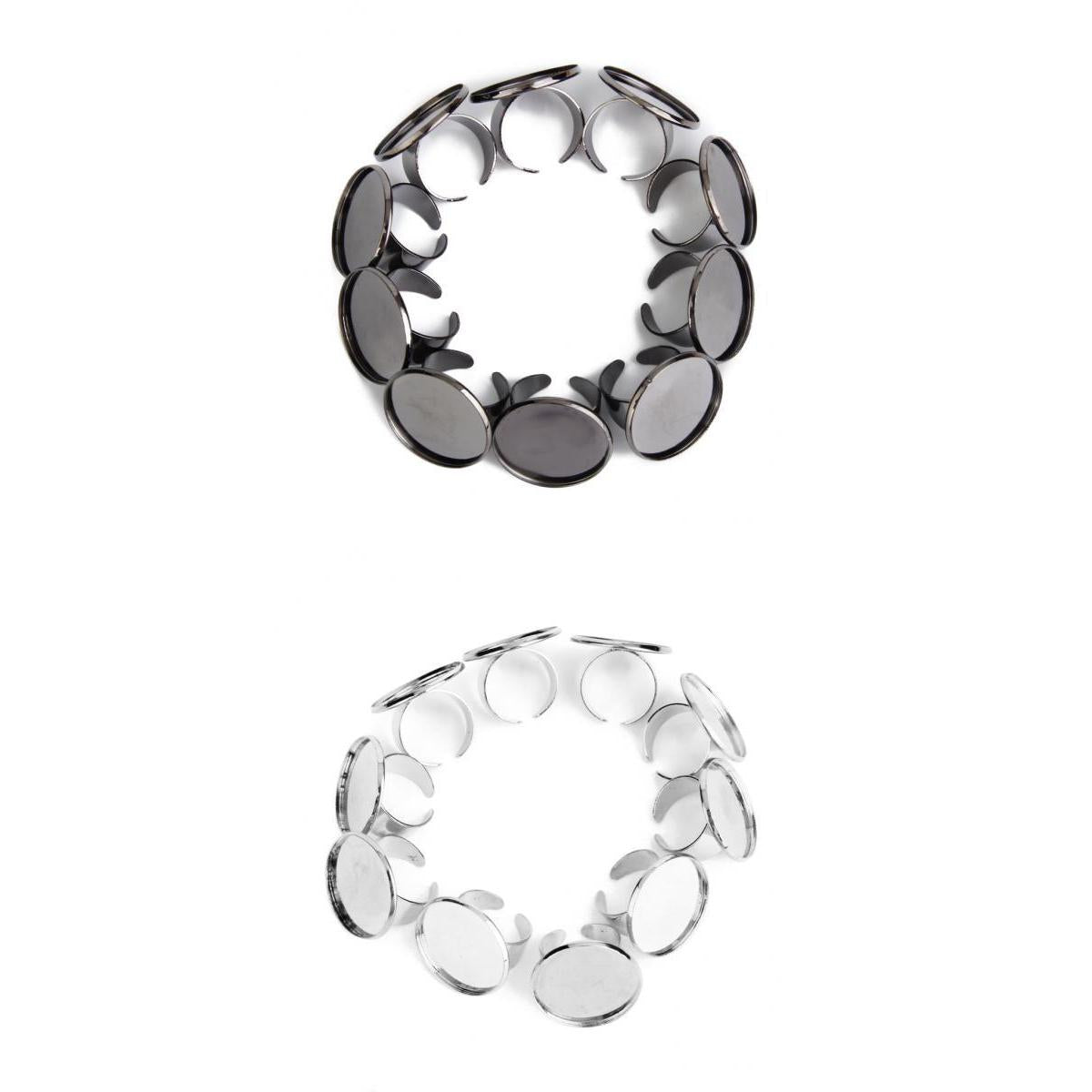20 Pieces Adjustable Brass DIY Blank Ring Bezel Base for 25mm Cabochon