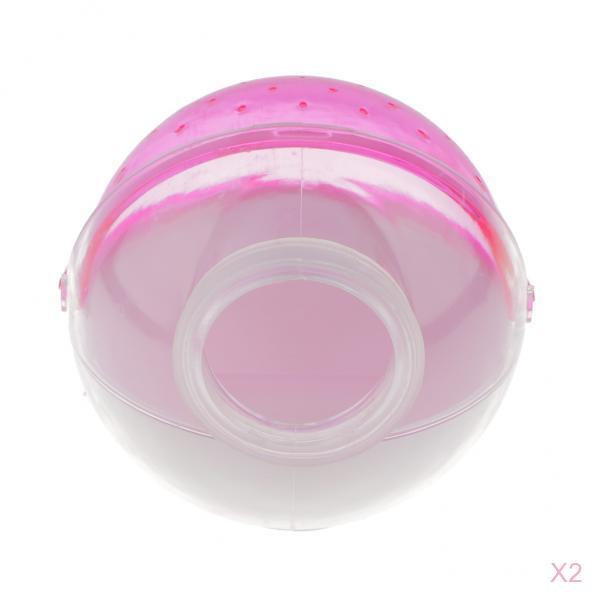 2 pcs Hamster Mouse Small Pet Bathroom Cage Box Bath Sand Sauna Toilet Pink