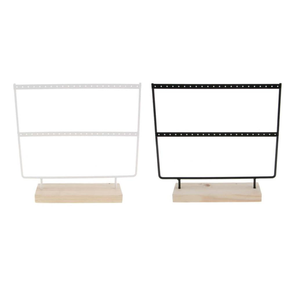 2 Pieces 44 Holes Earrings Organizer Holder Necklaces Jewelry Display Rack