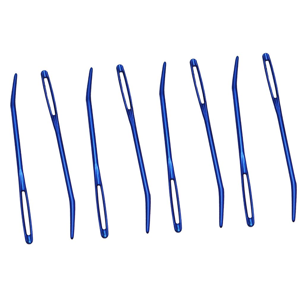 8pcs Aluminium Large-eye Bent Tip Tapestry Darning Needles Knitting Craft