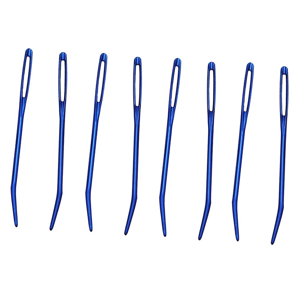8pcs Aluminium Large-eye Bent Tip Tapestry Darning Needles Knitting Craft