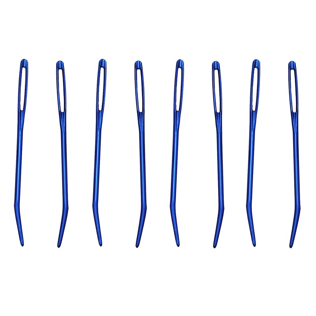 8pcs Aluminium Large-eye Bent Tip Tapestry Darning Needles Knitting Craft