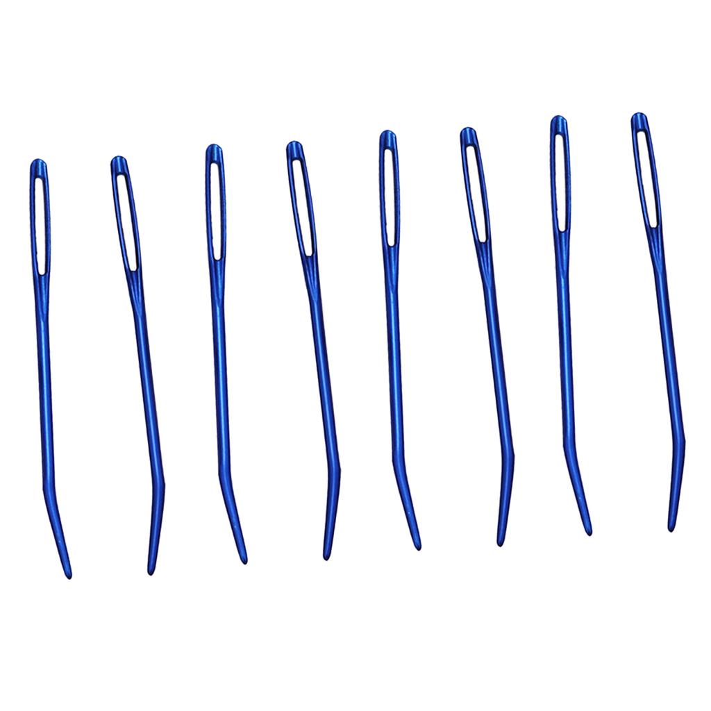 8pcs Aluminium Large-eye Bent Tip Tapestry Darning Needles Knitting Craft