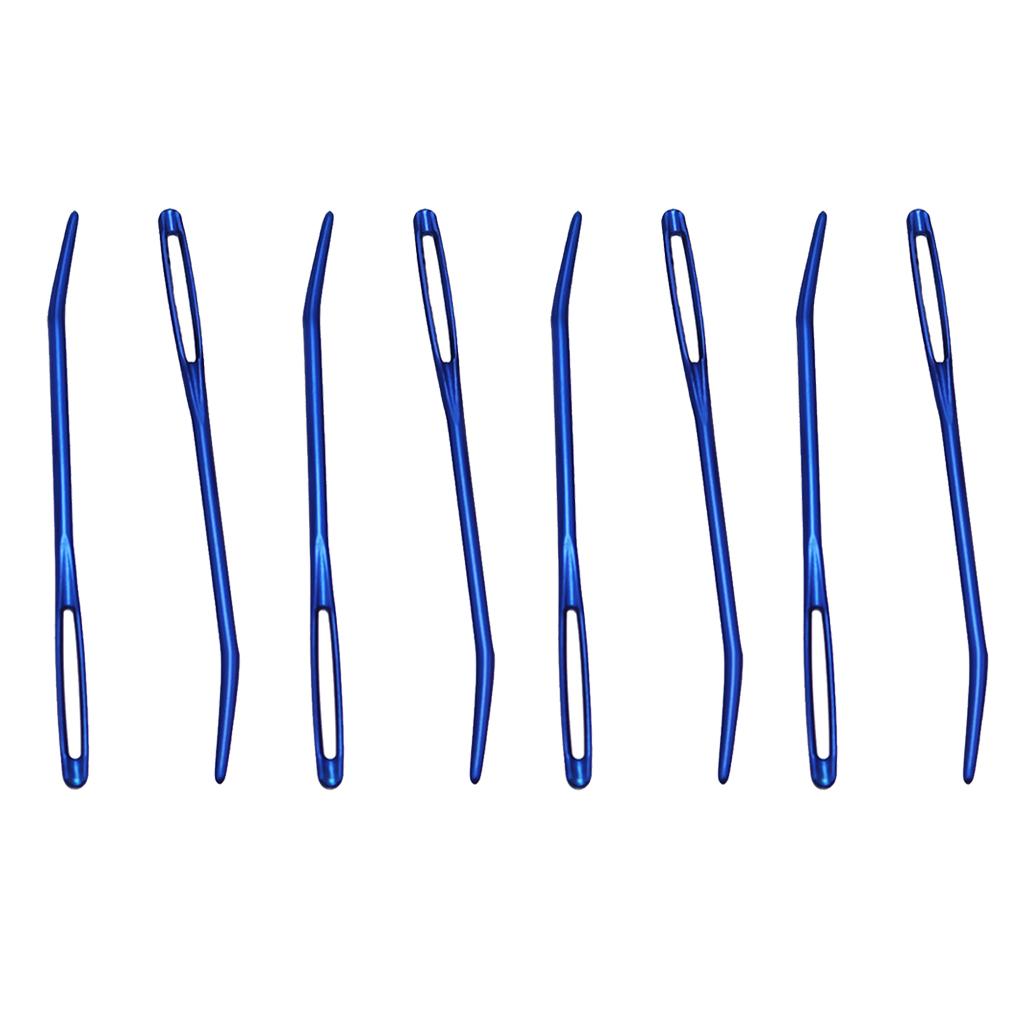 8pcs Aluminium Large-eye Bent Tip Tapestry Darning Needles Knitting Craft