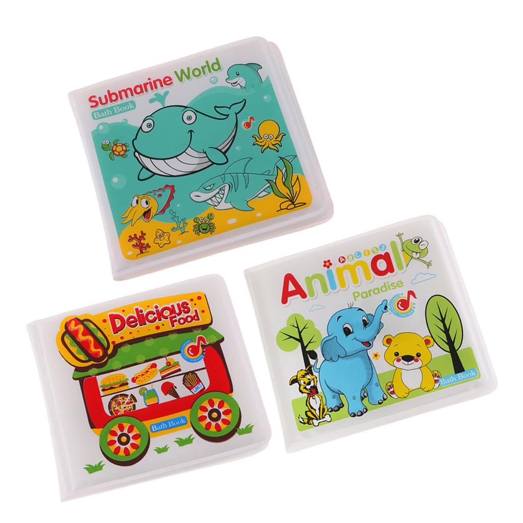 3 Pieces Waterproof Baby Kids Shower Bath Book Early Educational Toys
