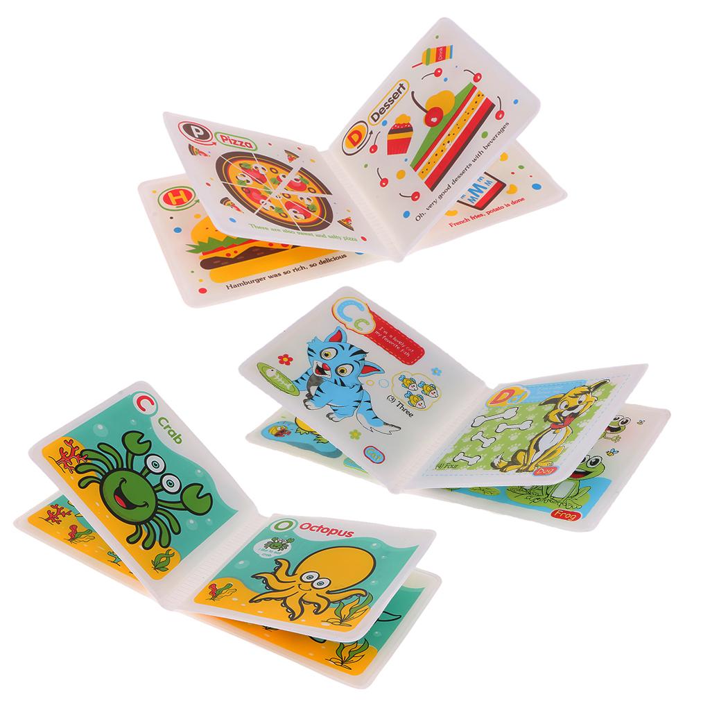 3 Pieces Waterproof Baby Kids Shower Bath Book Early Educational Toys
