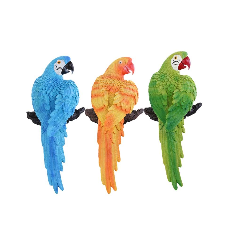 3pcs Realistic Parrot Figure for Home Garden Statues Lawn Decoration