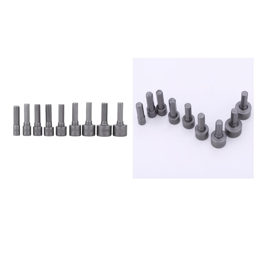 18Pieces/ 2Sets 5mm-13mm Hex Socket Sleeve Nozzles Nut Driver Set