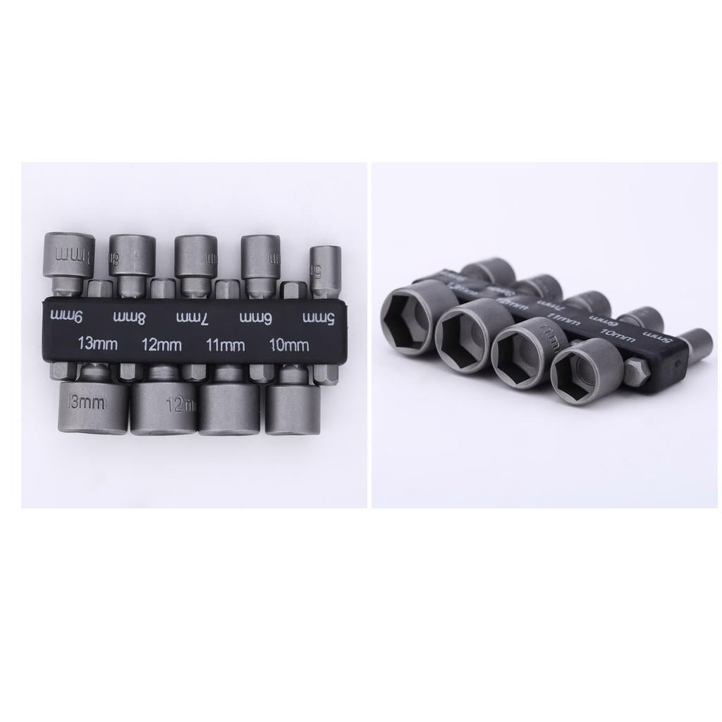 18Pieces/ 2Sets 5mm-13mm Hex Socket Sleeve Nozzles Nut Driver Set