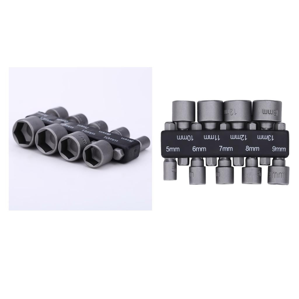 18Pieces/ 2Sets 5mm-13mm Hex Socket Sleeve Nozzles Nut Driver Set
