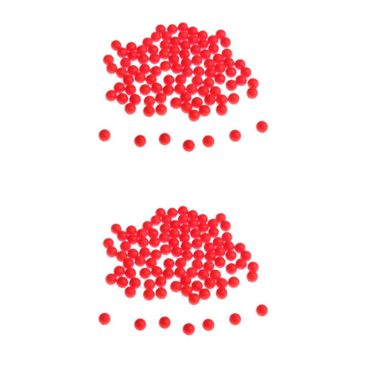 200pcs Fishing Floating Bobbers Drift Ball EVA Foam Indicator Red 7mm 8.3mm