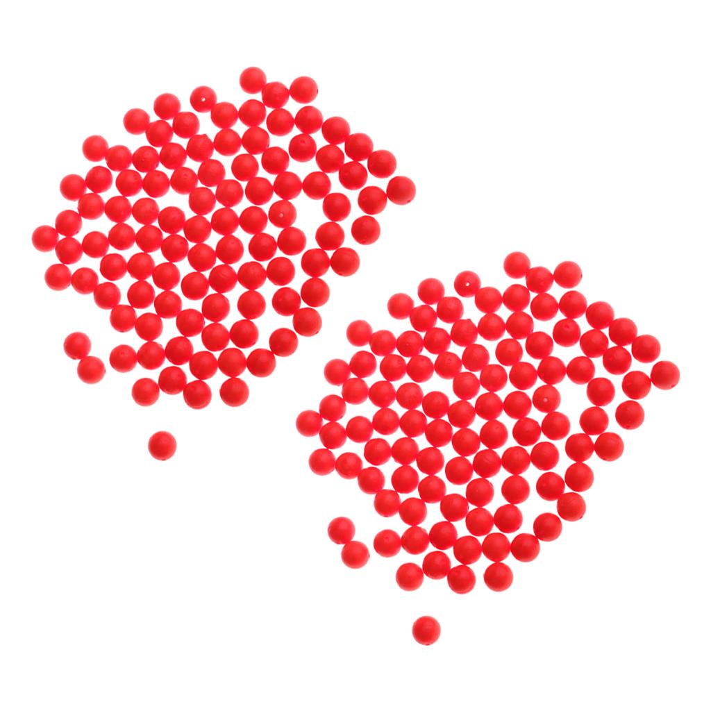 200pcs Fishing Floating Bobbers Drift Ball EVA Foam Indicator Red 7mm 8.3mm