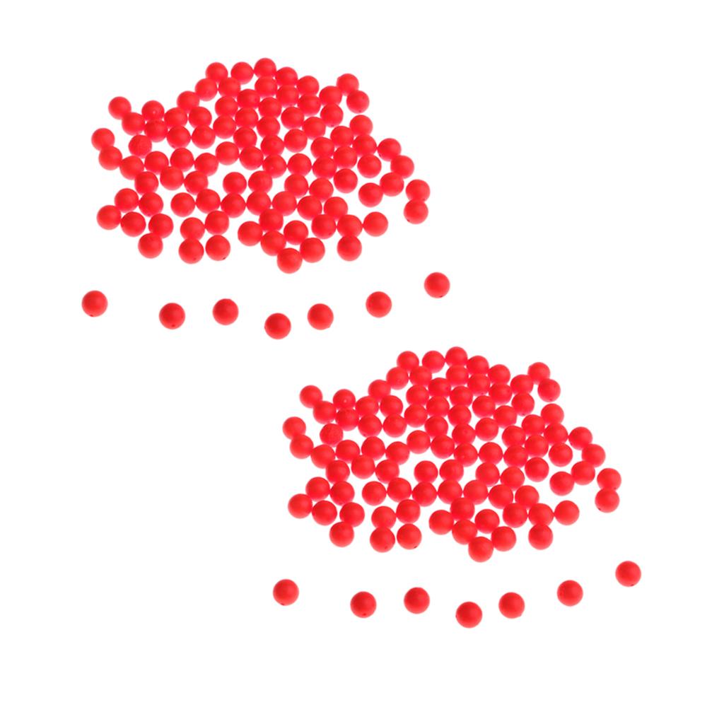 200pcs Fishing Floating Bobbers Drift Ball EVA Foam Indicator Red 7mm 8.3mm