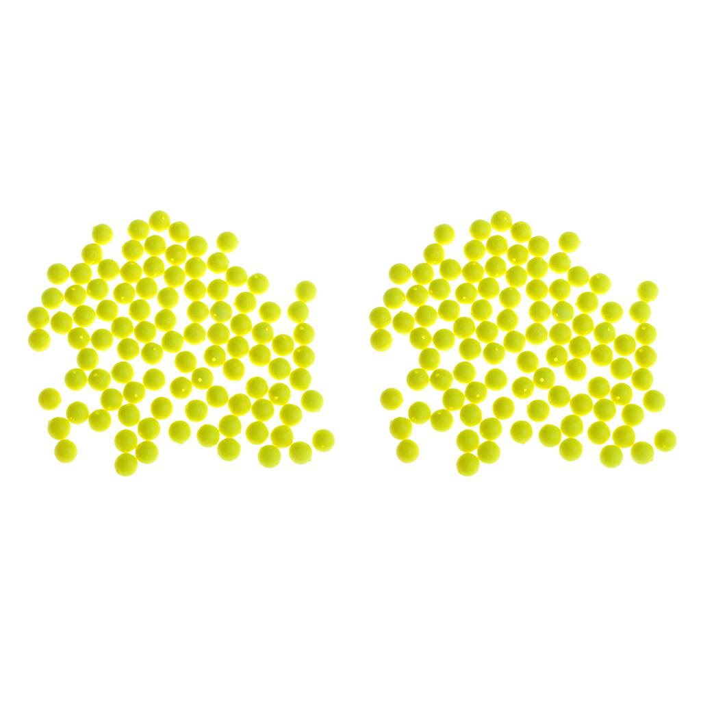 200pcs Fishing Floating Bobbers Drift Ball Foam Indicator Yellow 8.3mm 7mm