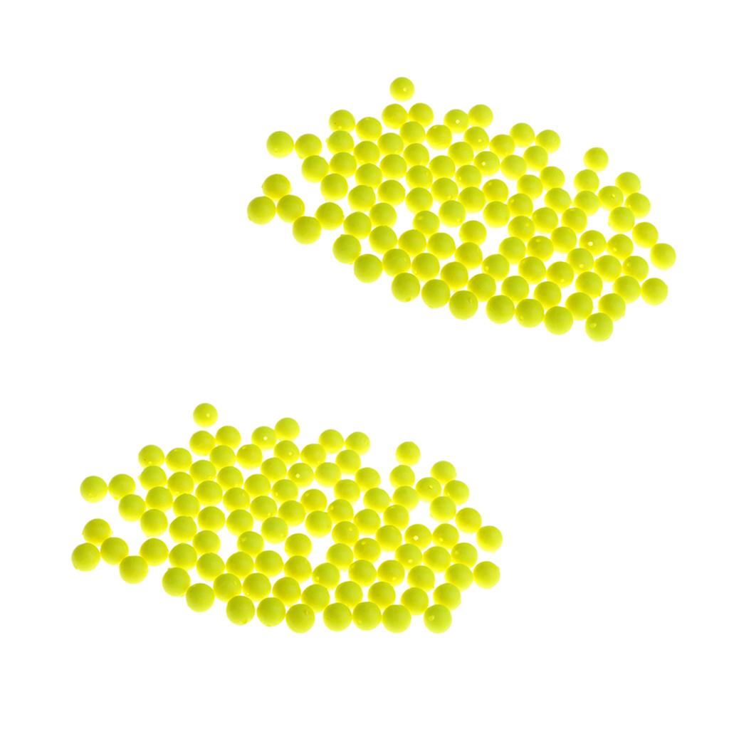200pcs Fishing Floating Bobbers Drift Ball Foam Indicator Yellow 8.3mm 6mm