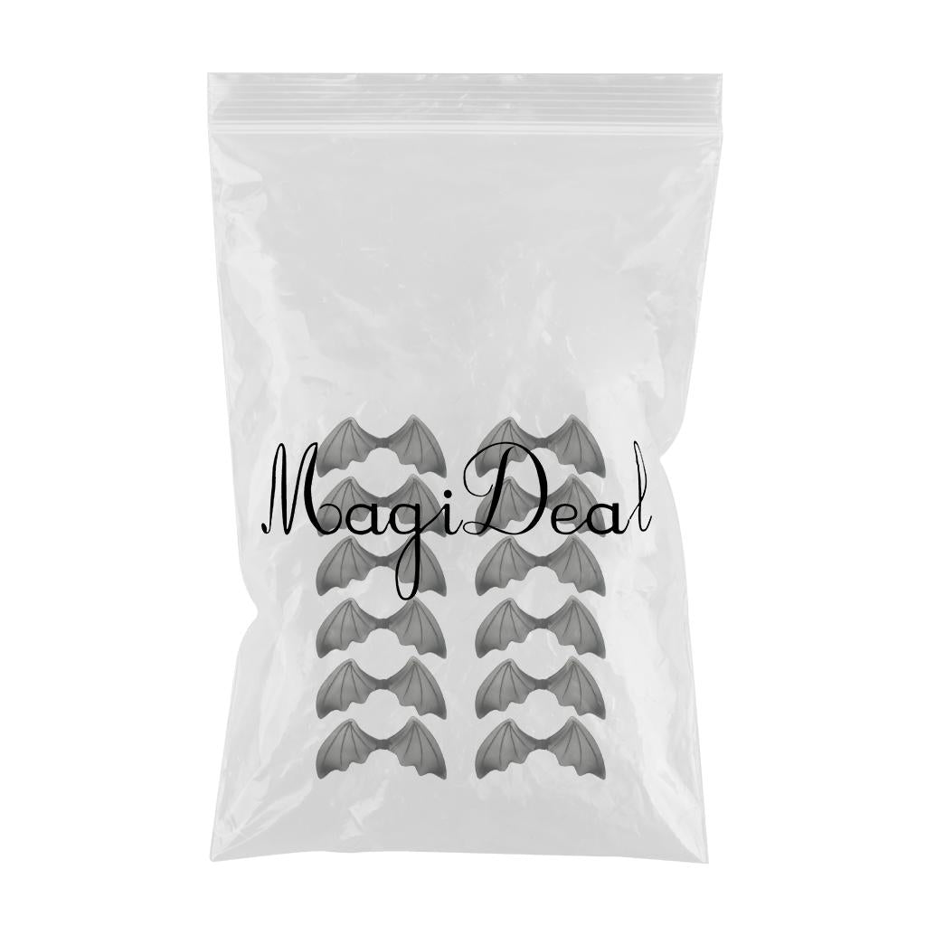 12/pack Kids Glitter Black Bat Wings Halloween Angel Fancy Dress Accessory