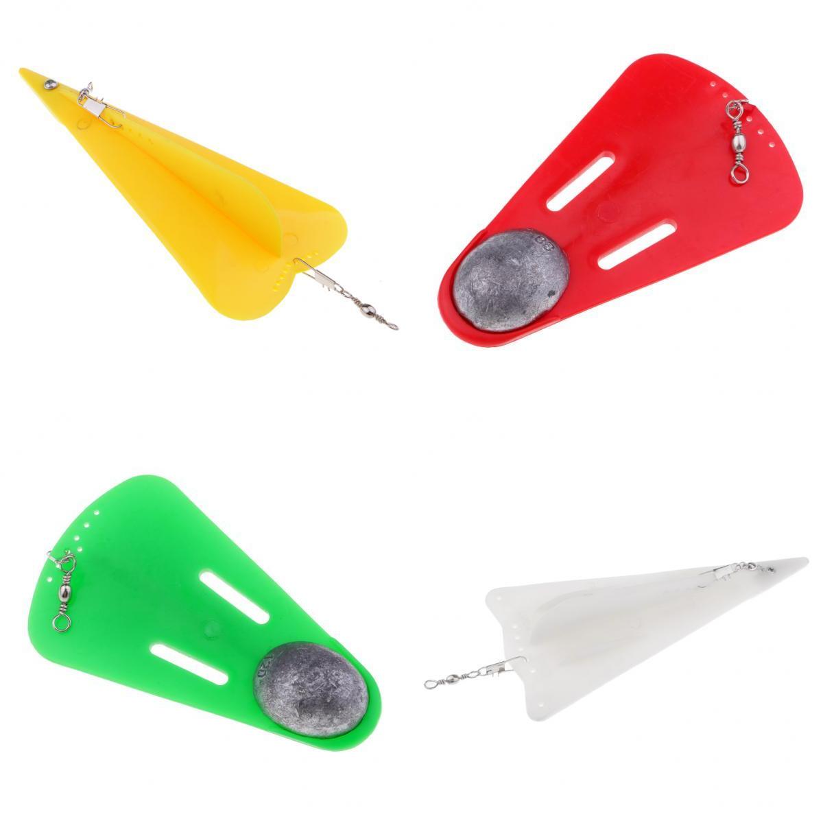 4pcs Trolling Diving Board with Lead Sinker Boat Fishing Diver Board 4 Color