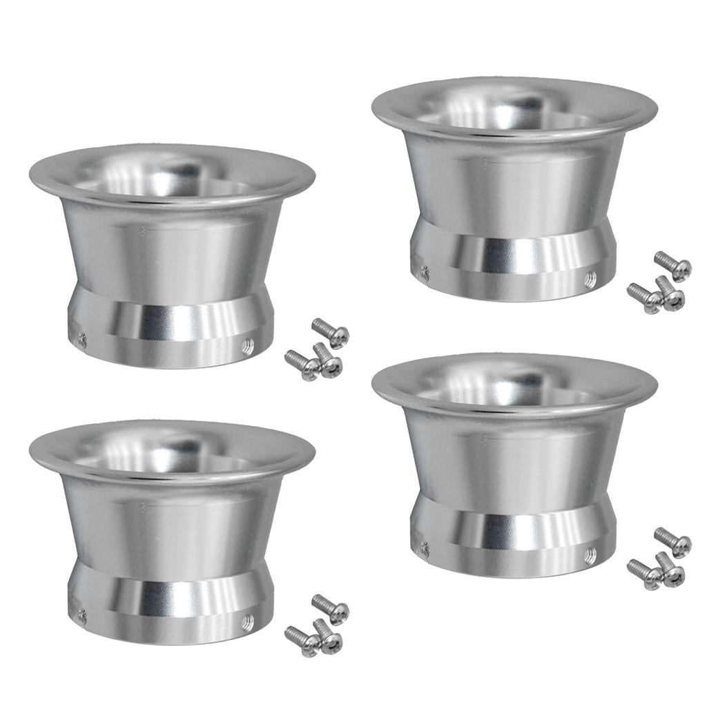 4pcs 50mm Air Filter Interface Cup for 24/26/28/30mm Motorcycle Carb Silver