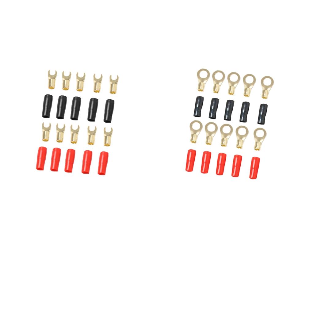 10 Pairs 8 AWG Car Audio Power Ground Wire Ring &Fork Terminal Connector