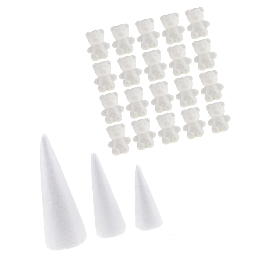 23Pcs Cone / Bear Foam Ornaments for Handmade DIY Modelling Crafts