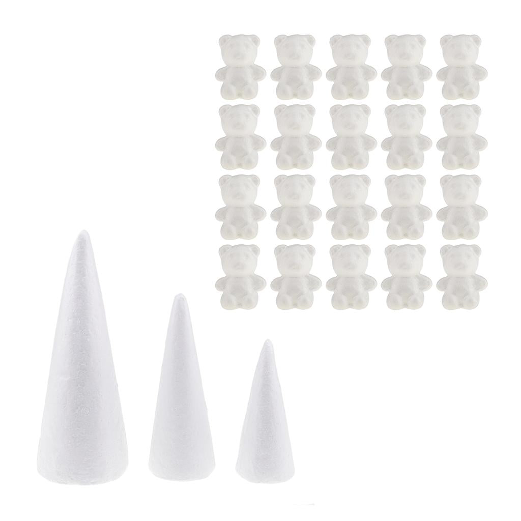 23Pcs Cone / Bear Foam Ornaments for Handmade DIY Modelling Crafts
