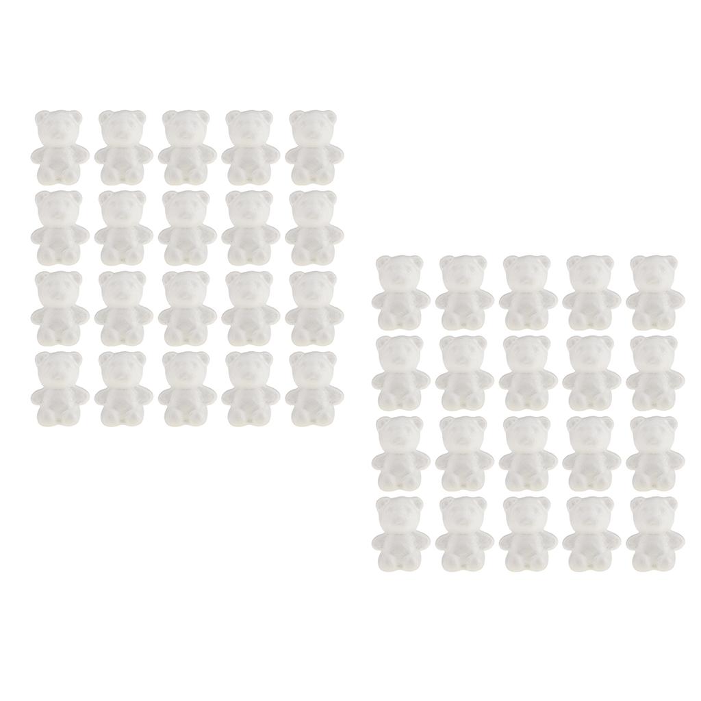 40pcs Bear Shaped Foam Crafts Creative DIY Handmade Painted Crafts