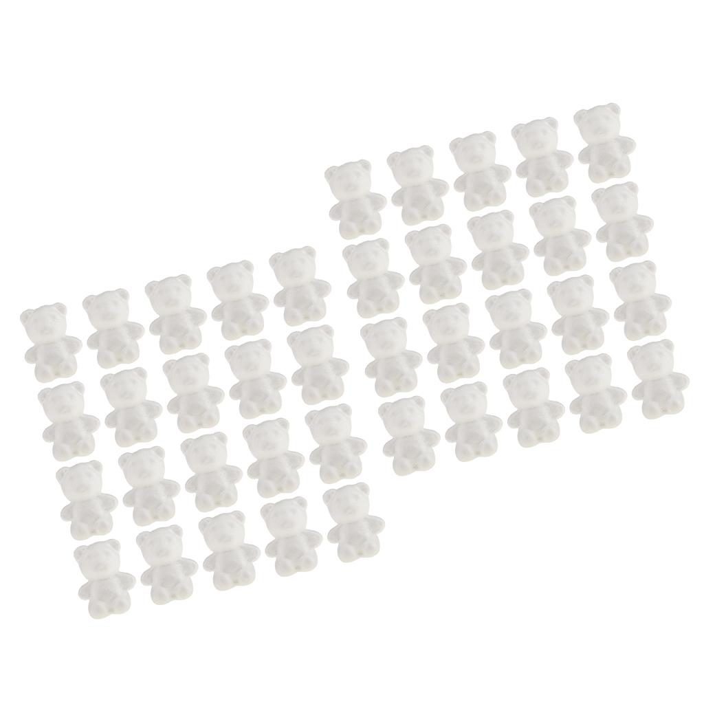 40pcs Bear Shaped Foam Crafts Creative DIY Handmade Painted Crafts