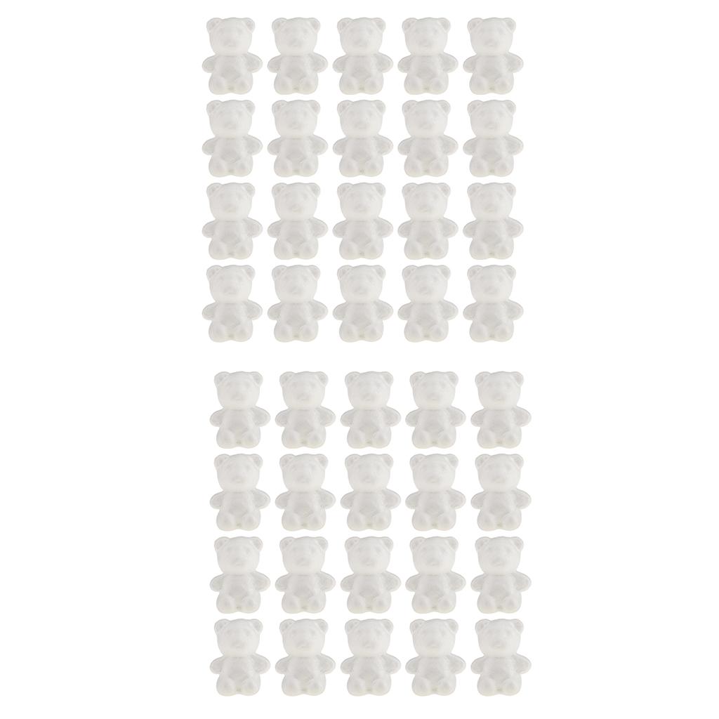 40pcs Bear Shaped Foam Crafts Creative DIY Handmade Painted Crafts