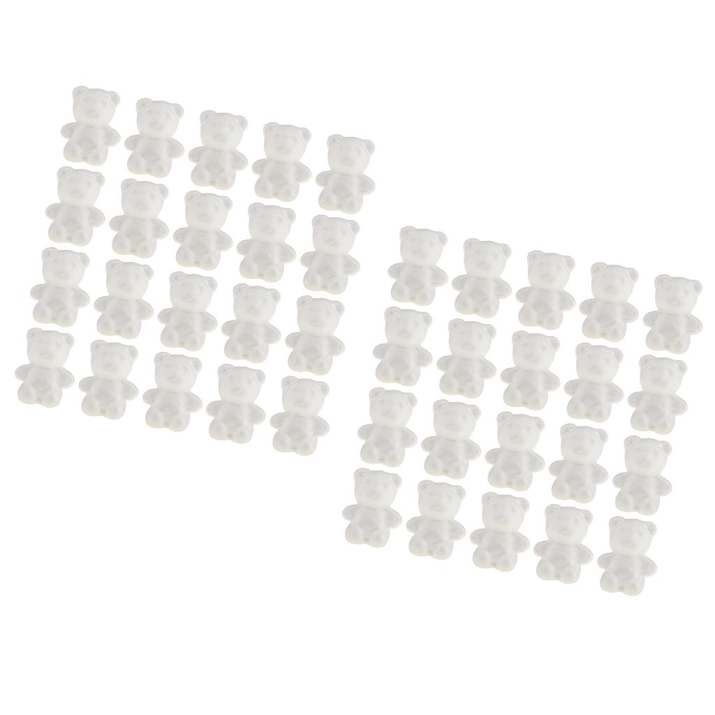 40pcs Bear Shaped Foam Crafts Creative DIY Handmade Painted Crafts