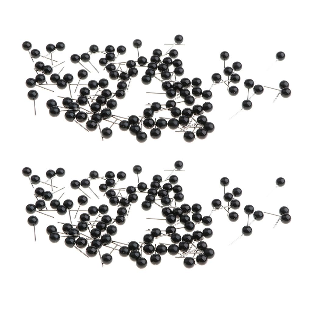 200 Pieces Black Glass Eyes Kits for Needle Felting Bear Dolls Toy 4mm & 5mm
