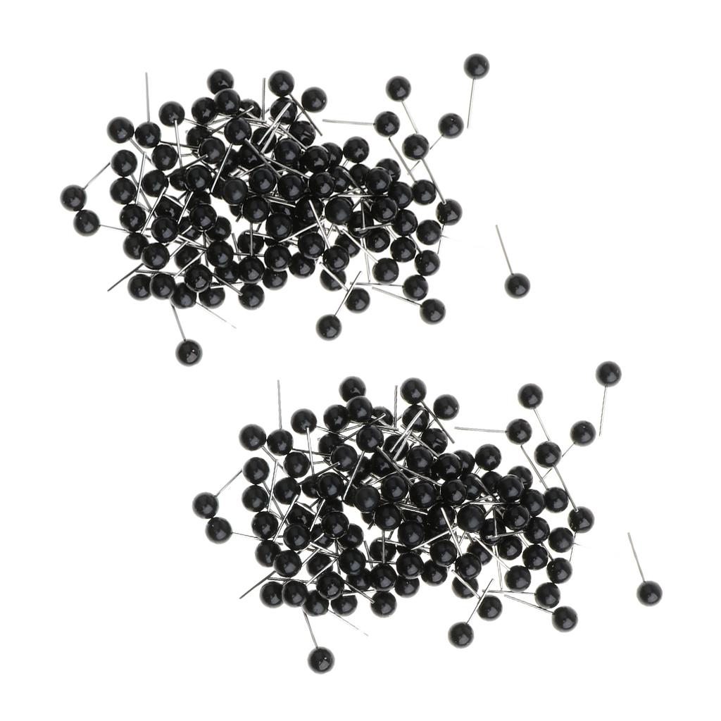 200 Pieces Black Glass Eyes Kits for Needle Felting Bear Dolls Toy 4mm & 5mm