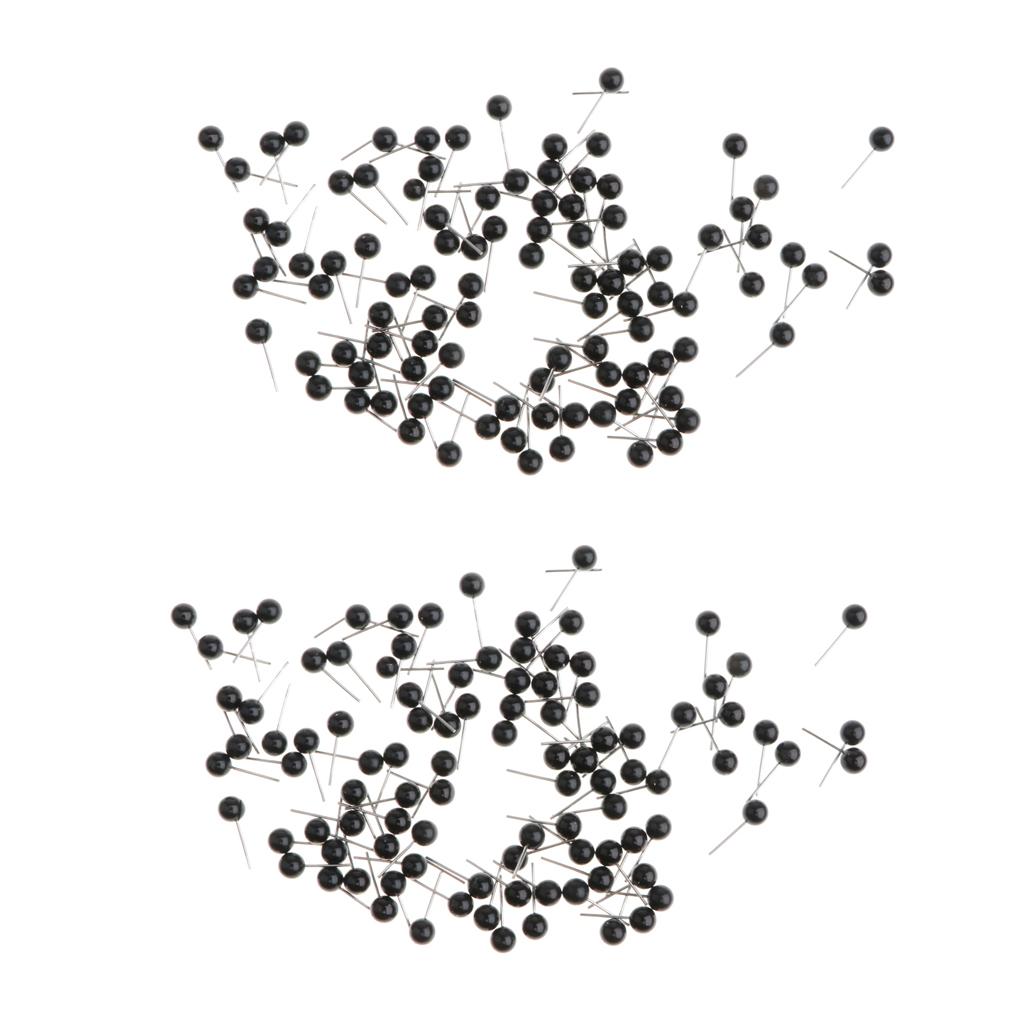 200 Pieces Black Glass Eyes Kits for Needle Felting Bear Dolls Toy 4mm & 5mm