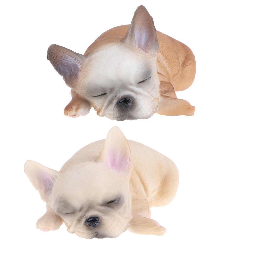 2pcs Sleeping Animal Model Figure Toys Figurine Home Decor French