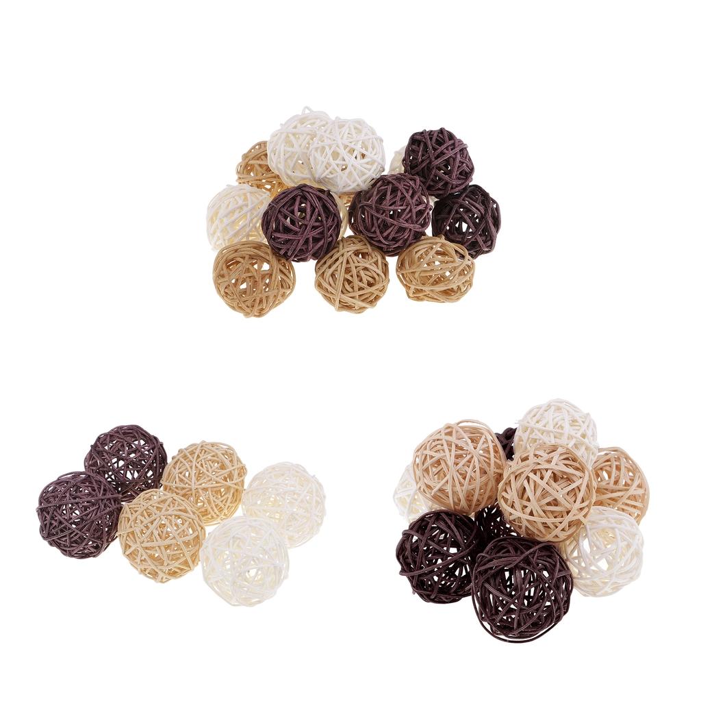 31 Pieces 3cm 5cm 7cm Wicker Rattan Balls Table Ornaments Decoration Crafts