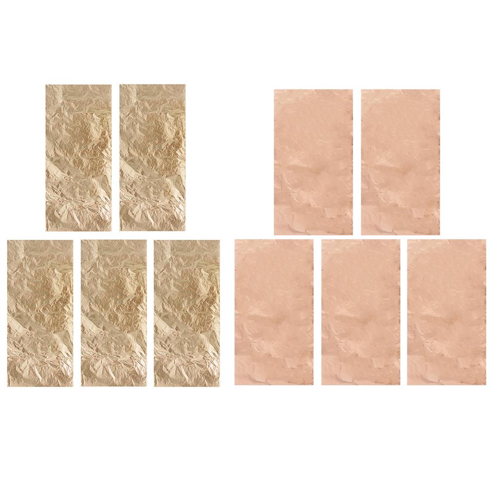 10 Sheets Gold Leaf Gilding Foil Paper for DIY Craft 7x14cm Gold/Rose gold