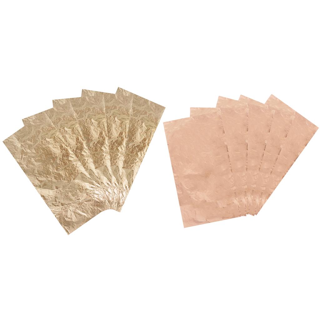 10 Sheets Gold Leaf Gilding Foil Paper for DIY Craft 7x14cm Gold/Rose gold