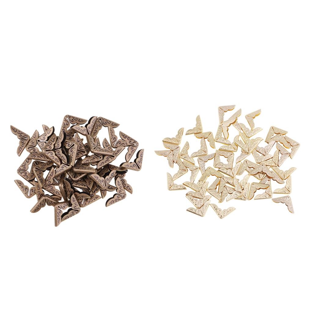 100 Pieces Bronze Gold Scrapbook Photo Album Menus Corner Protectors 14x14mm