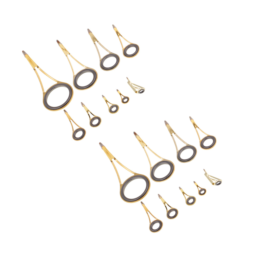 18pcs/set Fishing Rod Guide Tip Pole Eye Ring Rod Repair Kit Rod Building