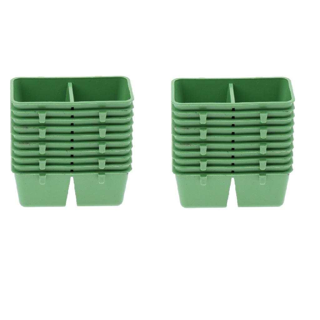 20Pcs 2in1 Bird Parrot Food Water Plastic Bowl Cups Pigeons Feeding Feeder