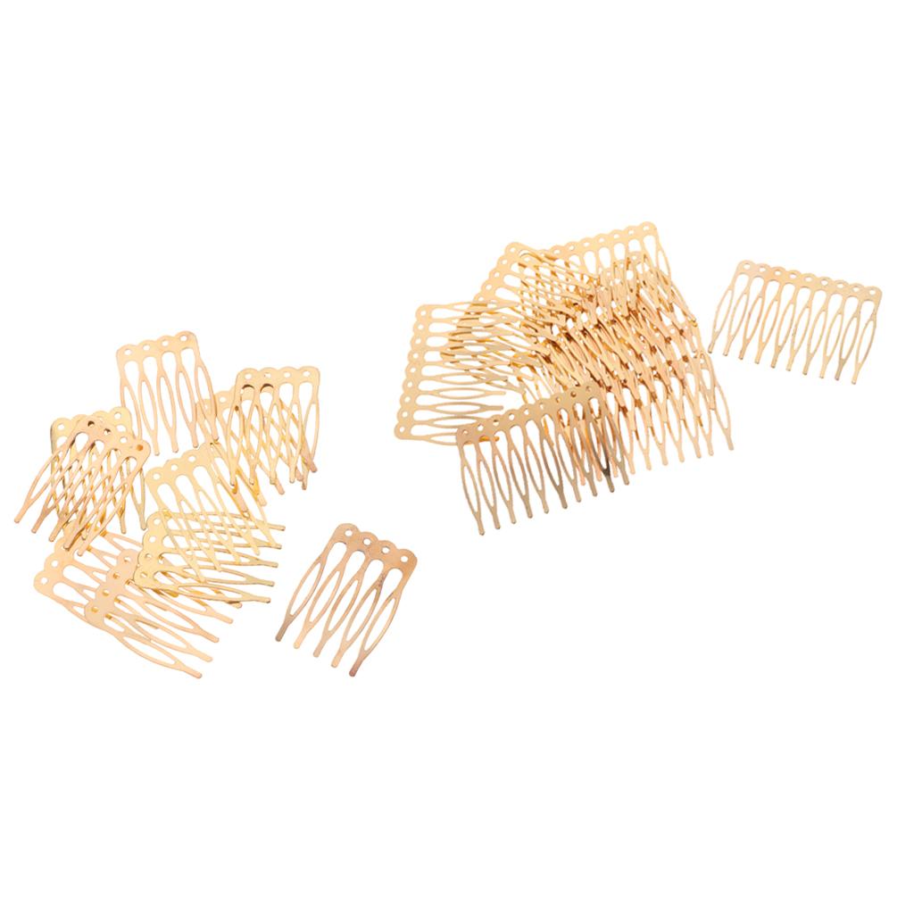 20 Pieces Vintage Gold Blank Metal Hair Comb for Bridal Hair Accessories DIY