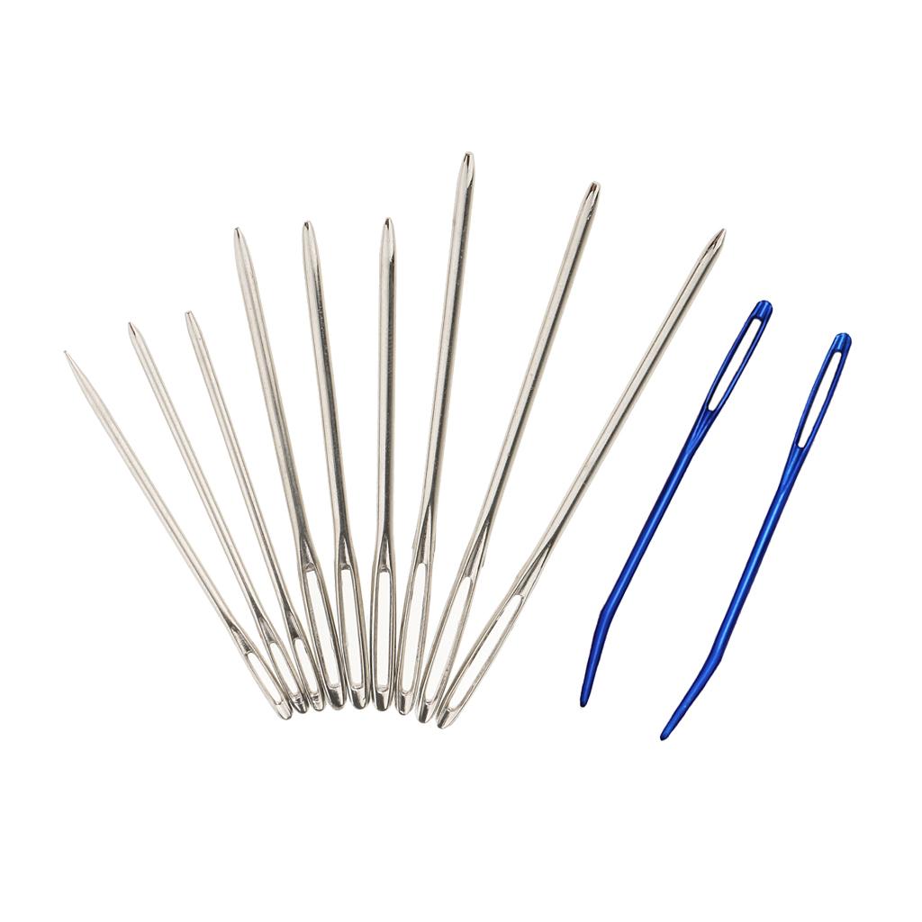 9pcs Large Eye Blunt Needles + 2pcs Bent Tip Needles for Yarn Sewing Darning