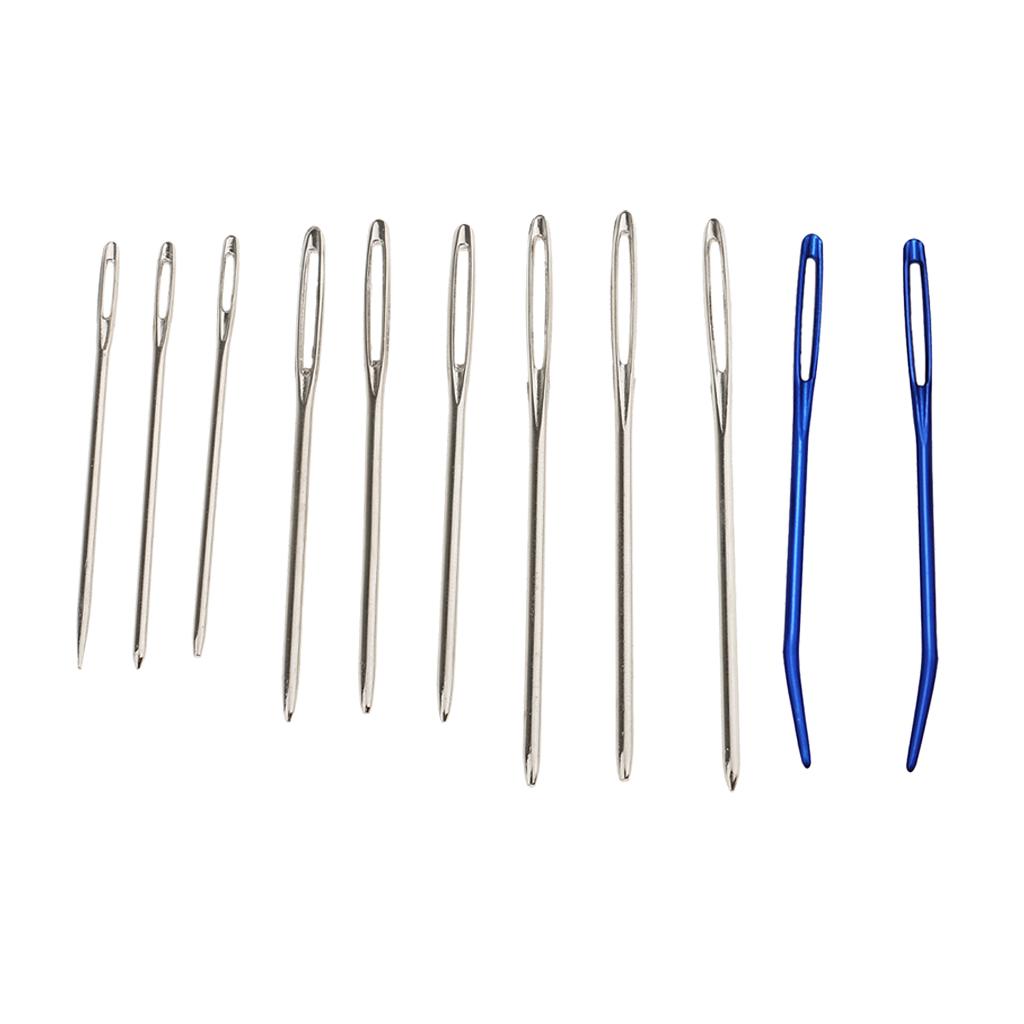 9pcs Large Eye Blunt Needles + 2pcs Bent Tip Needles for Yarn Sewing Darning