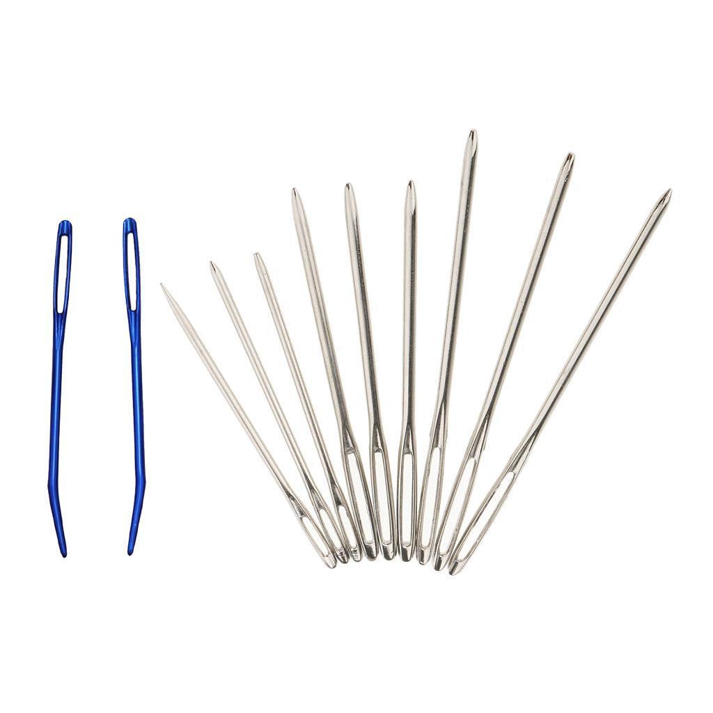 9pcs Large Eye Blunt Needles + 2pcs Bent Tip Needles for Yarn Sewing Darning