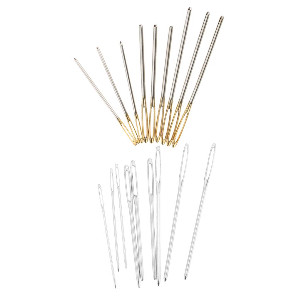 18pcs Large-eye Blunt Stitching Needles Hand Sewing Knitting Needles