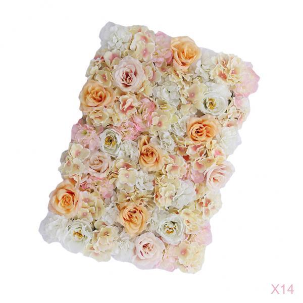 14x Artificial Flower Wall Wedding Venue Flower Pillar Main Road Decor