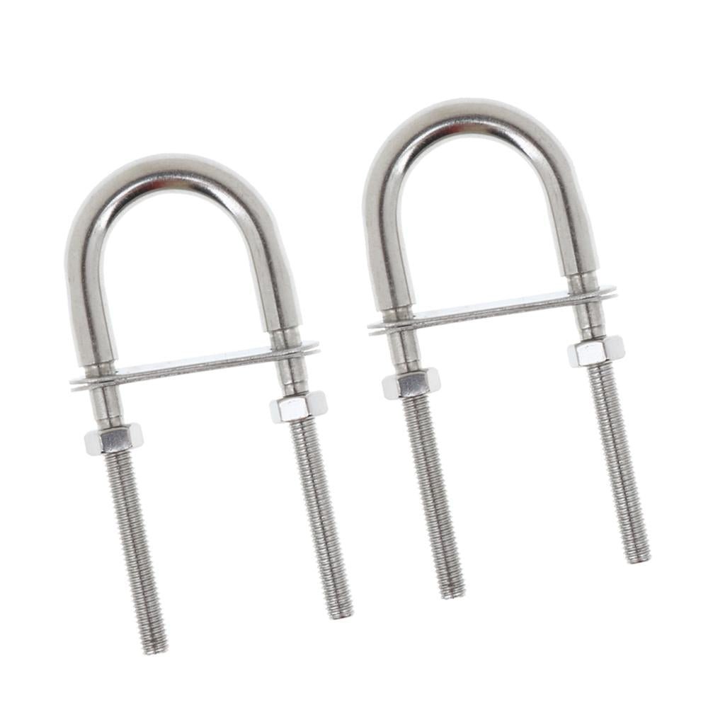 2 Pieces 304 Stainless Steel Boat Bow Stern Eye U-Bolt, Marine Rigging M6*90