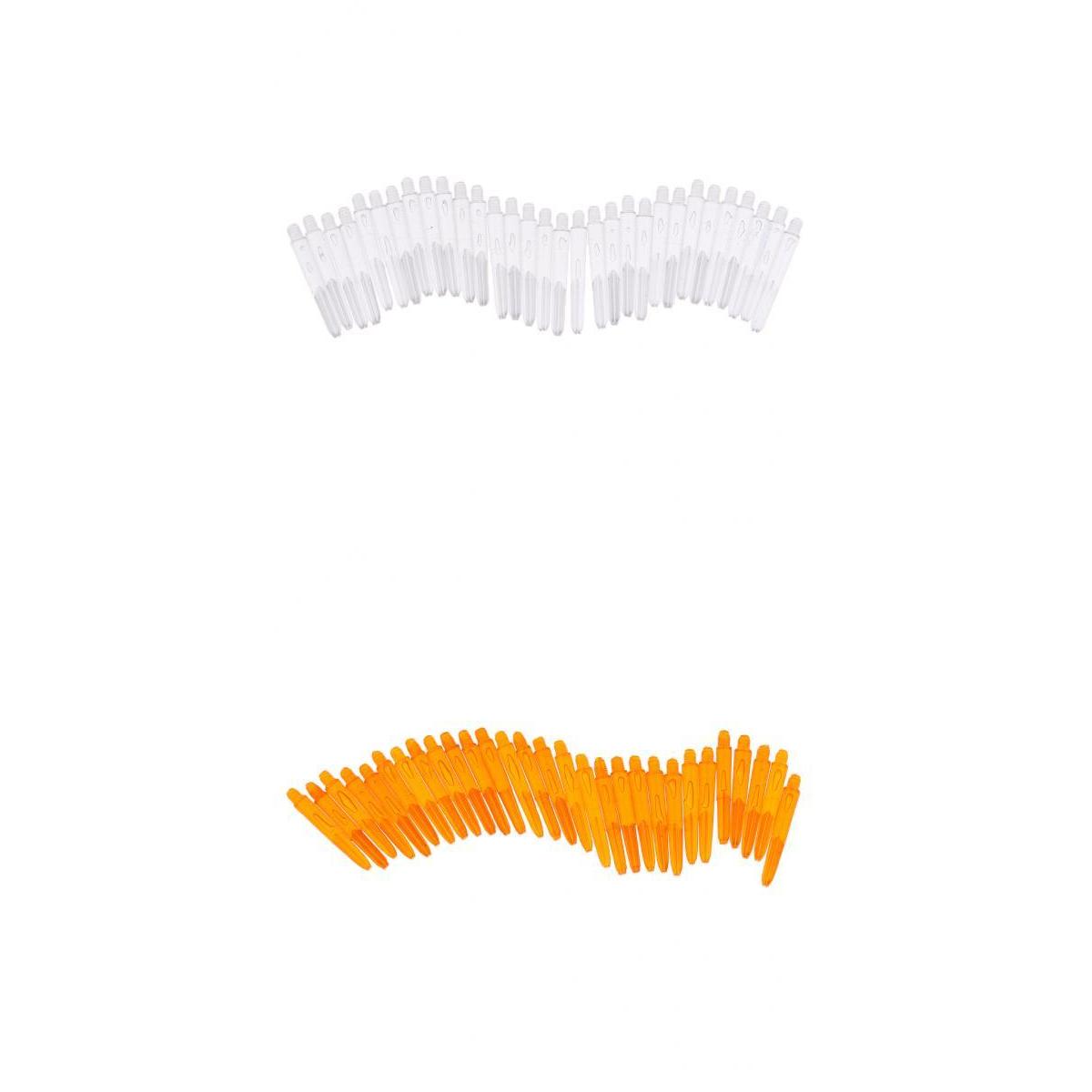 60Pcs 2BA Thread Plastic Dart Stems Shafts Soft Tip Darts Clear & Orange