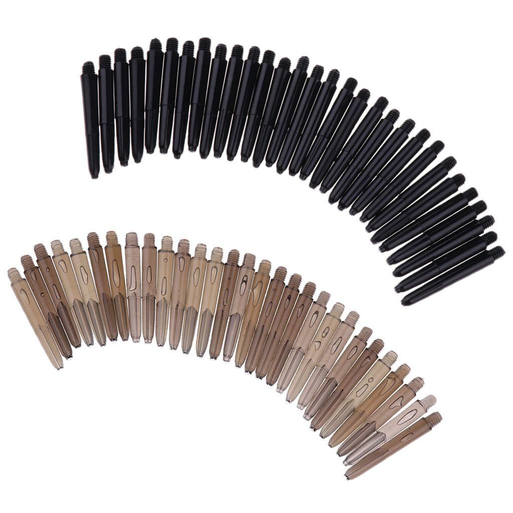60Pcs 2BA Thread Plastic Dart Stems Shafts Soft Tip Darts Black & Gray